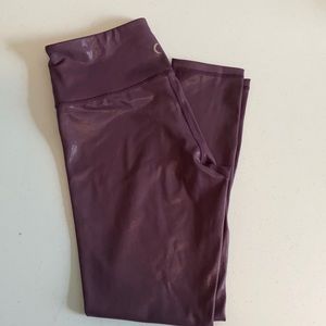 Zyia Plum Metallic Light n Tight 7/8 Size 6-8